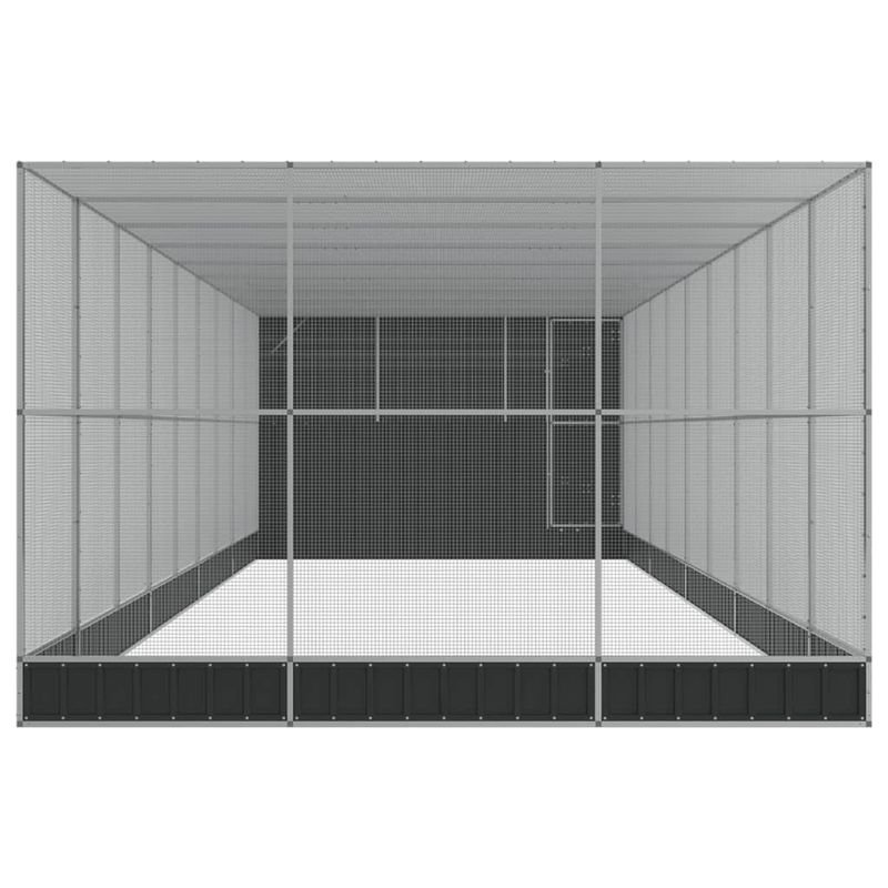 Petshop - Accesorii petshop - Culcusuri si custi - Tarcuri si colivii - Voliera de pasari cu extensie, argintiu, 1118x303x216 cm, otel - Infinity.ro