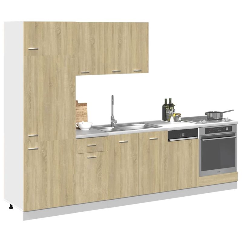 Casa si Gradina - Mobilier - Comode si corpuri - Corpuri bucatarie - Set dulapuri de bucatarie 7 piese stejar sonoma, lemn prelucrat - Infinity.ro