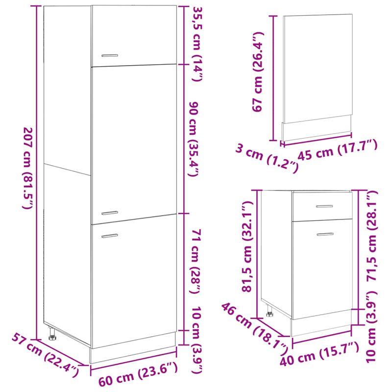 Casa si Gradina - Mobilier - Comode si corpuri - Corpuri bucatarie - Set dulapuri de bucatarie 7 piese stejar sonoma, lemn prelucrat - Infinity.ro