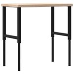 Casa si Gradina - Constructii - Scule de mana si unelte - Mese si bancuri de lucru - Banc lucru 100x60x(73-99,5) cm lemn masiv stejar dreptunghiular, maro și negru - Infinity.ro