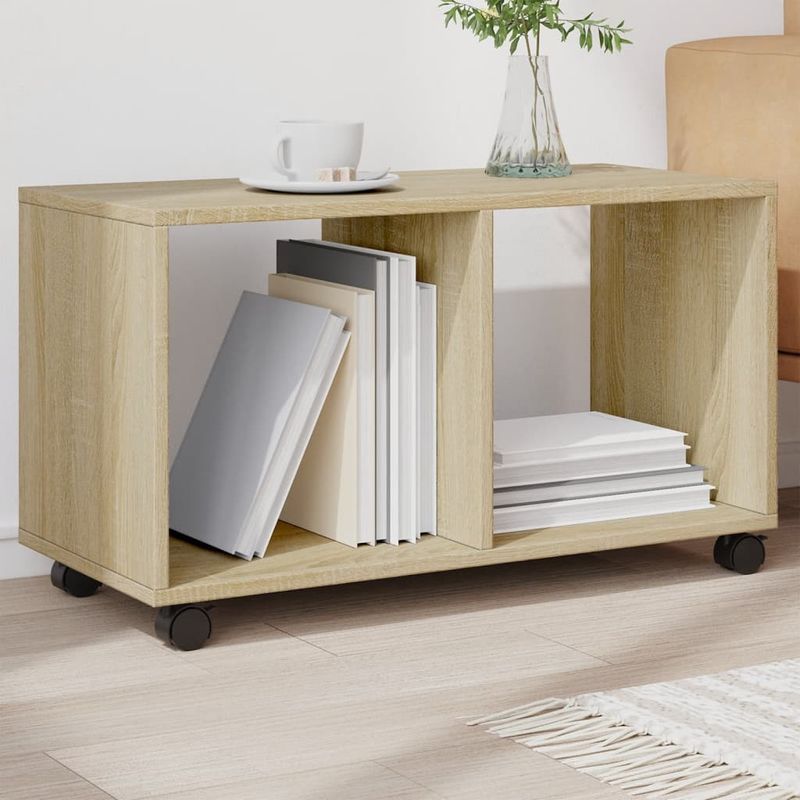 Casa si Gradina - Mobilier - Mobilier baie - Comode baie - Dulap cu roti, stejar sonoma, 72x33x42,5 cm, lemn prelucrat - Infinity.ro