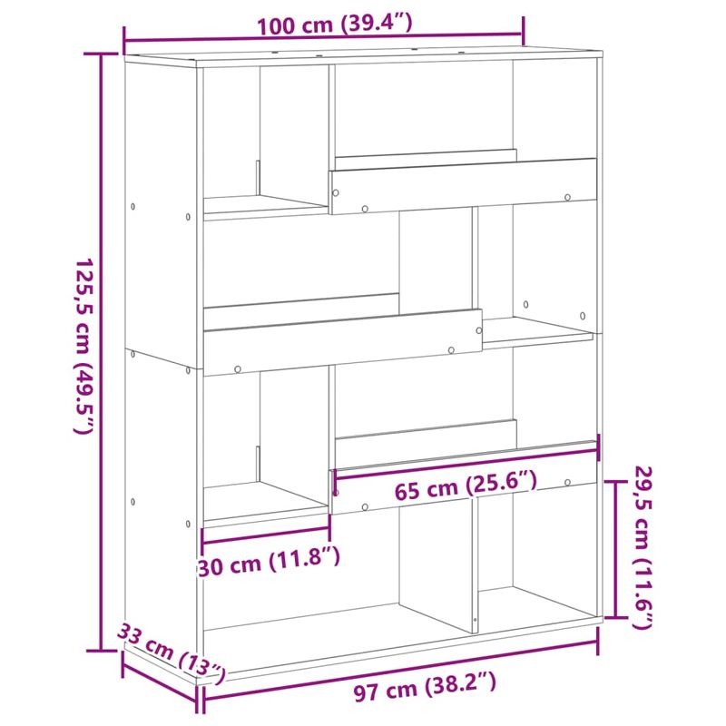 Casa si Gradina - Mobilier - Biblioteci si rafturi - Biblioteci - Biblioteca, gri sonoma, 100x33x125,5 cm, lemn prelucrat - Infinity.ro