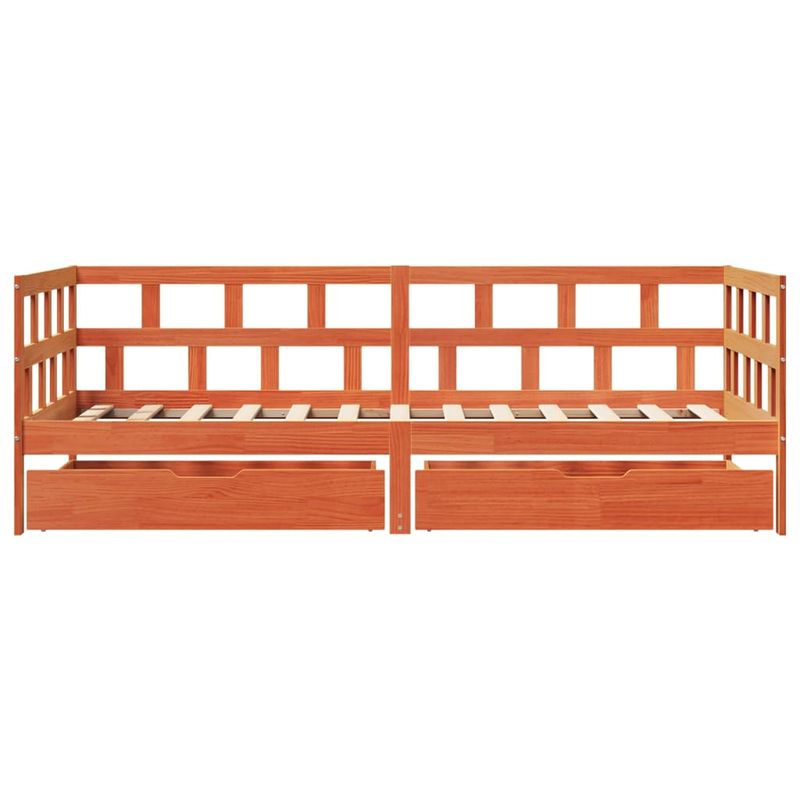 Casa si Gradina - Mobilier - Paturi si accesorii - Paturi - Pat de zi cu sertare, maro ceruit, 90x200 cm, lemn masiv de pin - Infinity.ro