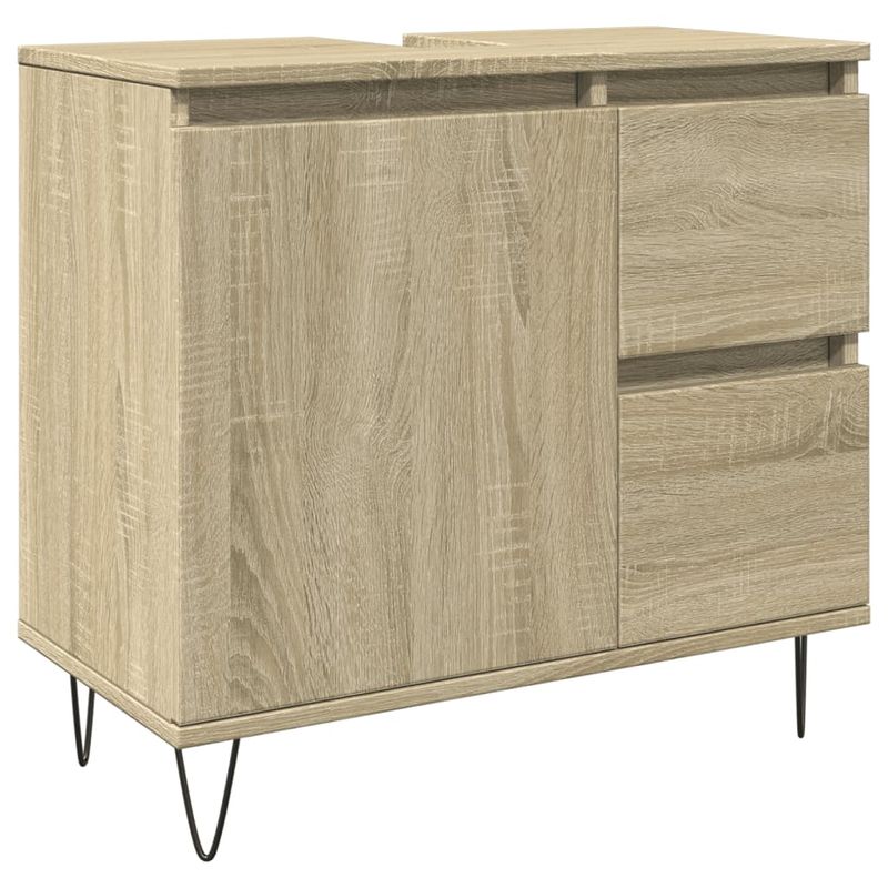 Casa si Gradina - Mobilier - Seturi de mobilier - Seturi baie - Set mobilier de baie, 3 piese, stejar sonoma, lemn prelucrat - Infinity.ro