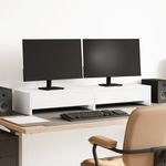 PC, gaming si accesorii - Desktop PC & monitoare - Accesorii monitoare - Suport monitor cu sertare, alb, 100x27x15 cm, lemn prelucrat - Infinity.ro