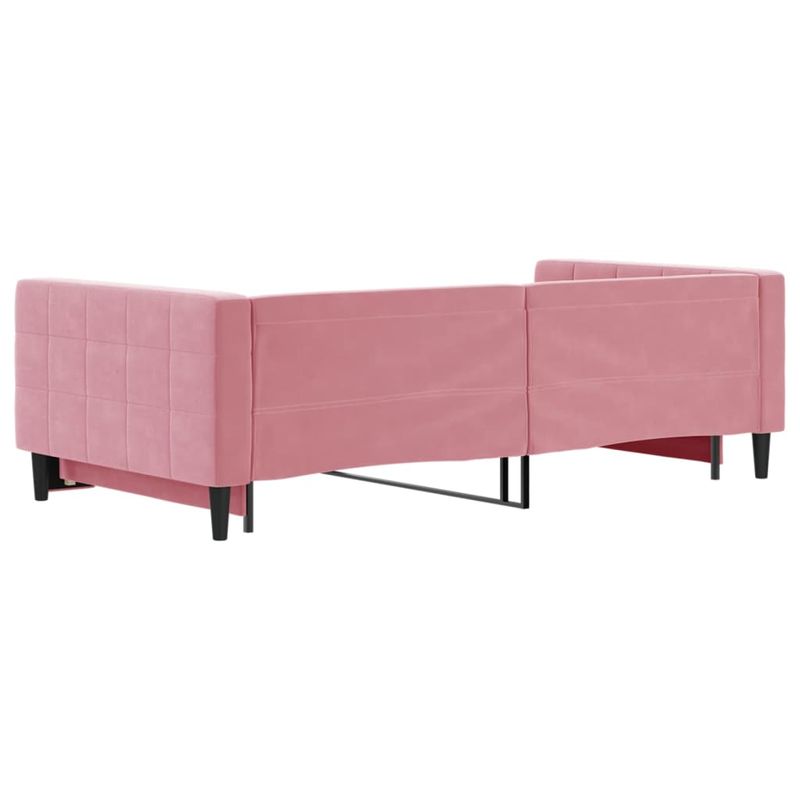 Casa si Gradina - Mobilier - Paturi si accesorii - Paturi - Pat de zi cu extensie, roz, 100x200 cm, catifea - Infinity.ro