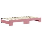 Casa si Gradina - Mobilier - Paturi si accesorii - Paturi - Pat de zi cu extensie, roz, 100x200 cm, catifea - Infinity.ro
