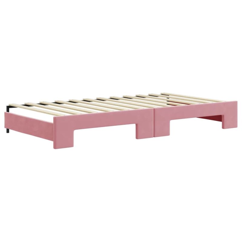 Casa si Gradina - Mobilier - Paturi si accesorii - Paturi - Pat de zi cu extensie, roz, 100x200 cm, catifea - Infinity.ro