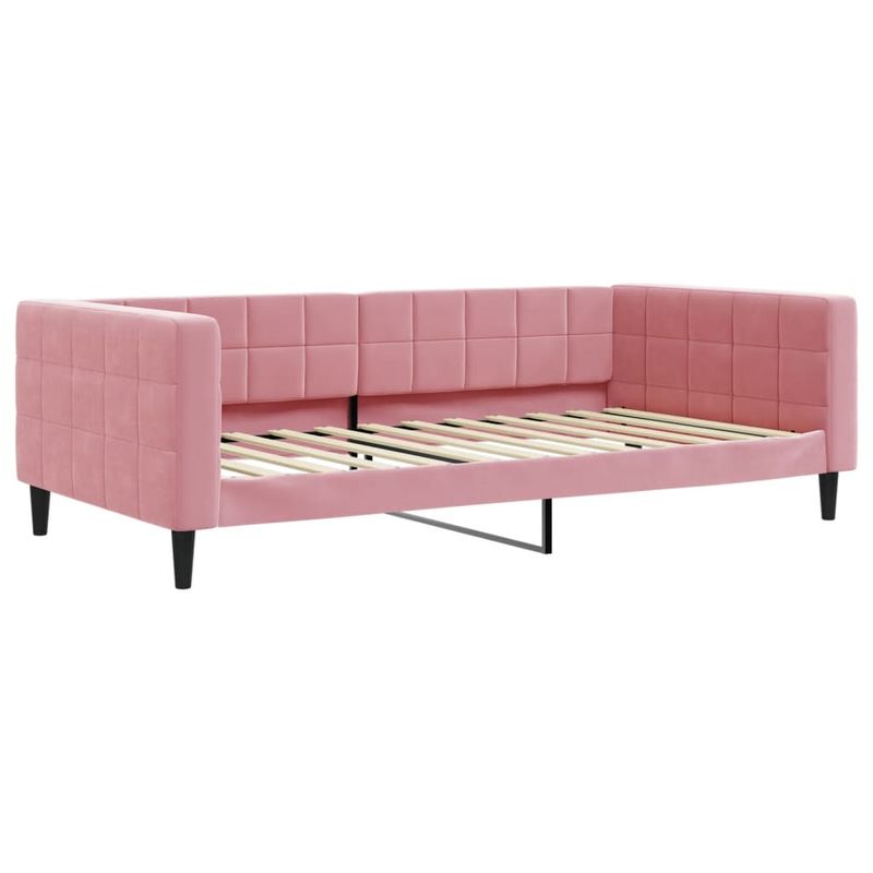 Casa si Gradina - Mobilier - Paturi si accesorii - Paturi - Pat de zi cu extensie, roz, 100x200 cm, catifea - Infinity.ro