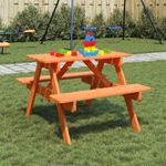 Casa si Gradina - Gradina si terasa - Mobilier exterior - Mese gradina - Masa picnic pentru 4 copii, orificiu umbrela, lemn masiv brad - Infinity.ro