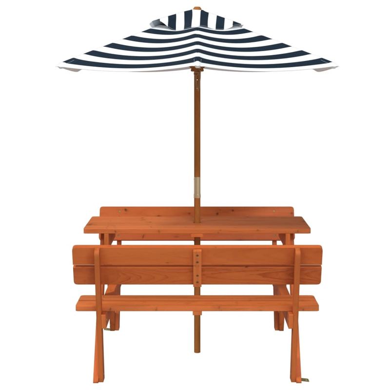 Casa si Gradina - Gradina si terasa - Mobilier exterior - Mese gradina - Masa de picnic pentru 4 copii, cu umbrela, lemn masiv brad - Infinity.ro