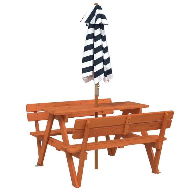 Casa si Gradina - Gradina si terasa - Mobilier exterior - Mese gradina - Masa de picnic pentru 4 copii, cu umbrela, lemn masiv brad - Infinity.ro