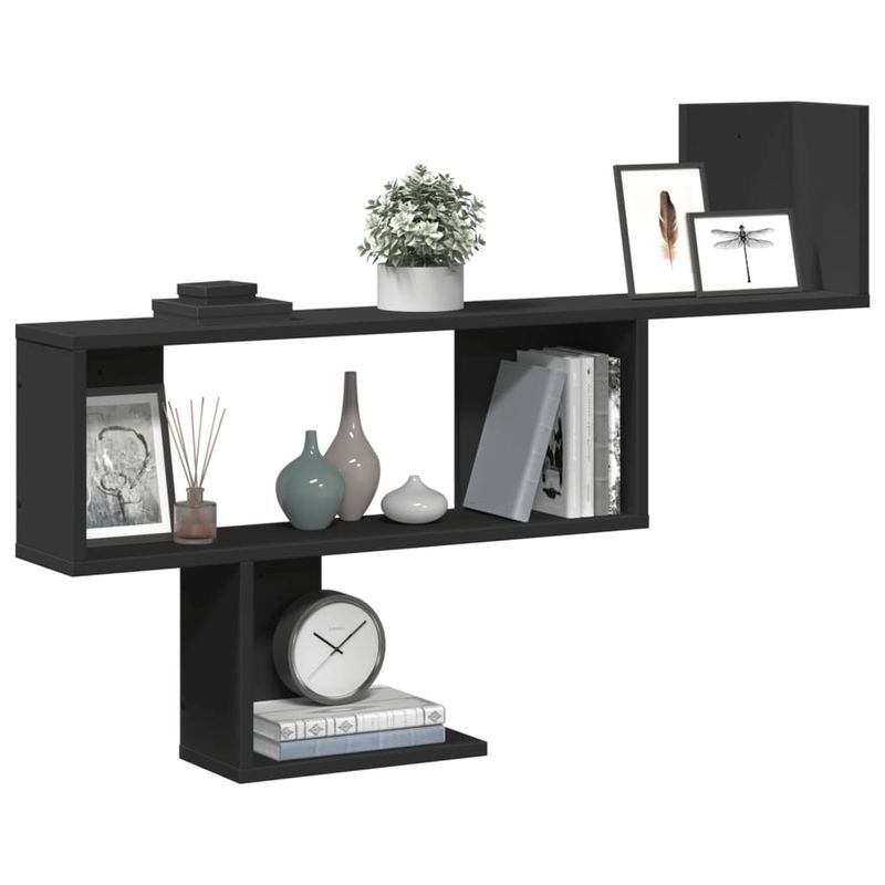 Casa si Gradina - Mobilier - Biblioteci si rafturi - Rafturi - Raft de perete, negru, 100x15x70 cm, lemn prelucrat - Infinity.ro