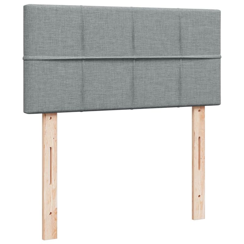 Casa si Gradina - Mobilier - Paturi si accesorii - Paturi - Pat continental cu saltea, gri deschis, 80x200 cm, textil - Infinity.ro