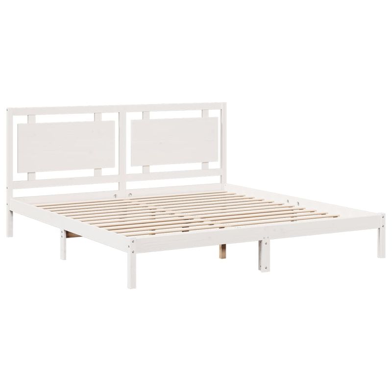 Casa si Gradina - Mobilier - Paturi si accesorii - Paturi - Cadru pat foarte lung fara saltea, alb, 200x210 cm lemn masiv - Infinity.ro