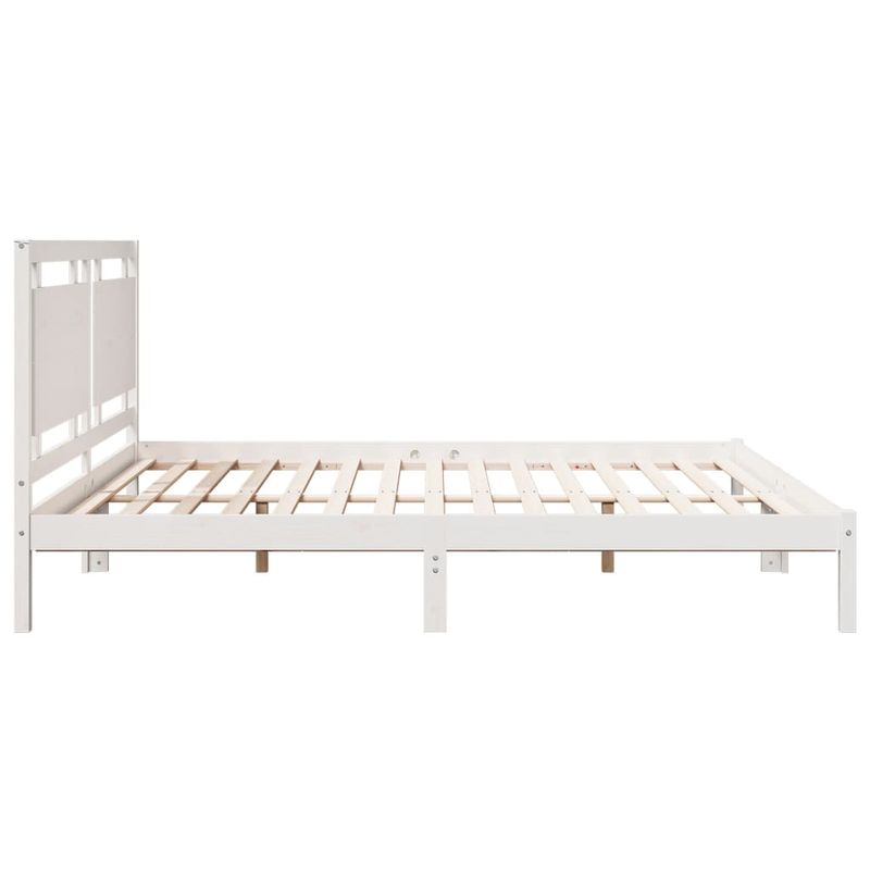 Casa si Gradina - Mobilier - Paturi si accesorii - Paturi - Cadru pat foarte lung fara saltea, alb, 200x210 cm lemn masiv - Infinity.ro