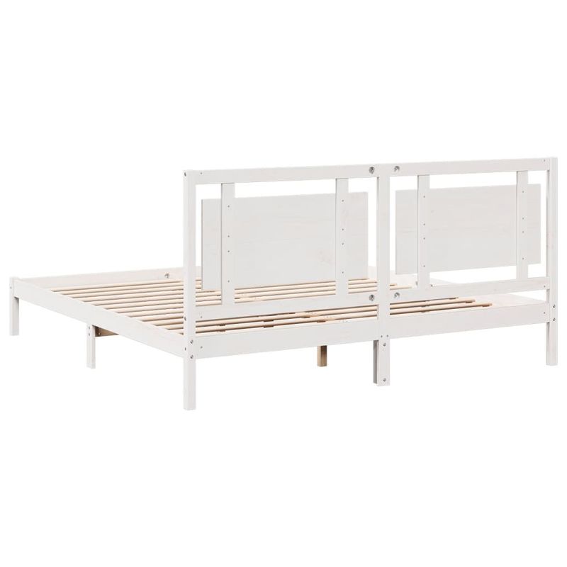 Casa si Gradina - Mobilier - Paturi si accesorii - Paturi - Cadru pat foarte lung fara saltea, alb, 200x210 cm lemn masiv - Infinity.ro