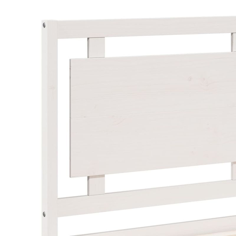 Casa si Gradina - Mobilier - Paturi si accesorii - Paturi - Cadru pat foarte lung fara saltea, alb, 200x210 cm lemn masiv - Infinity.ro
