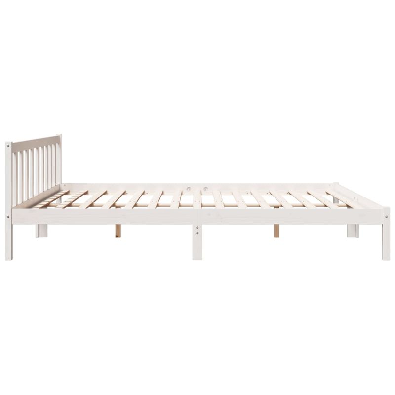 Casa si Gradina - Mobilier - Paturi si accesorii - Paturi - Cadru pat foarte lung fara saltea alb 180x210 cm lemn masiv pin - Infinity.ro