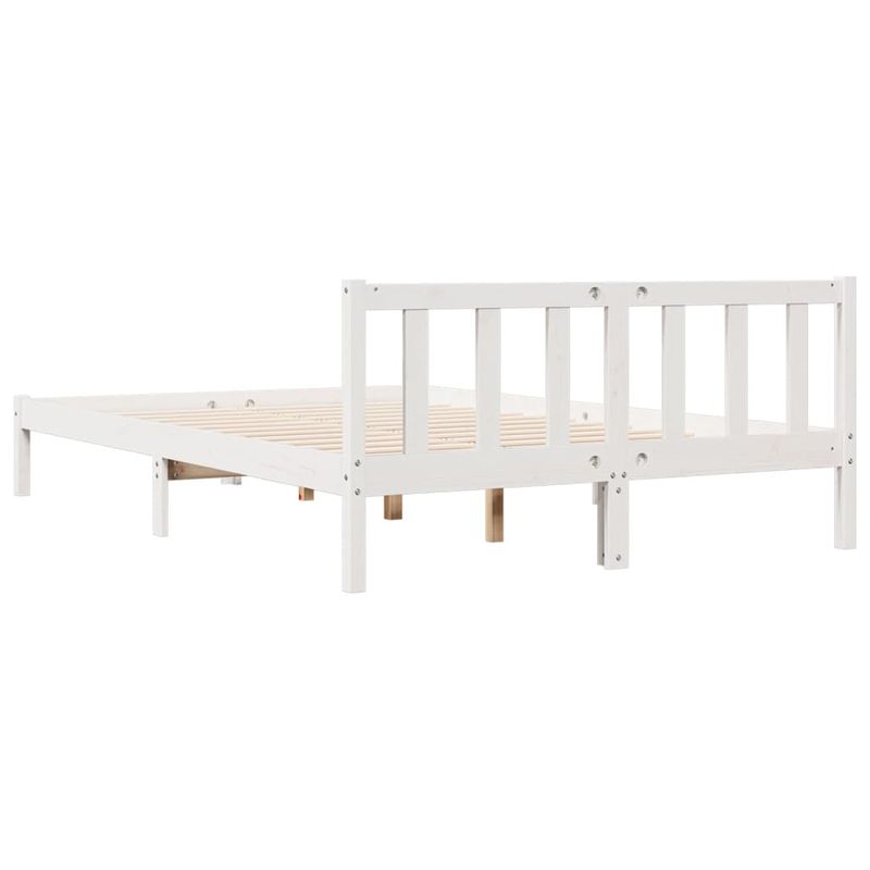 Casa si Gradina - Mobilier - Paturi si accesorii - Paturi - Cadru pat foarte lung fara saltea alb 160x220 cm lemn masiv pin - Infinity.ro
