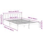 Casa si Gradina - Mobilier - Paturi si accesorii - Paturi - Cadru pat foarte lung fara saltea alb 160x220 cm lemn masiv pin - Infinity.ro