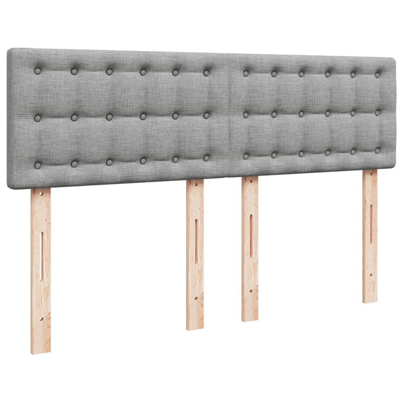 Casa si Gradina - Mobilier - Paturi si accesorii - Paturi - Pat continental, gri deschis, 140x200 cm, material textil - Infinity.ro