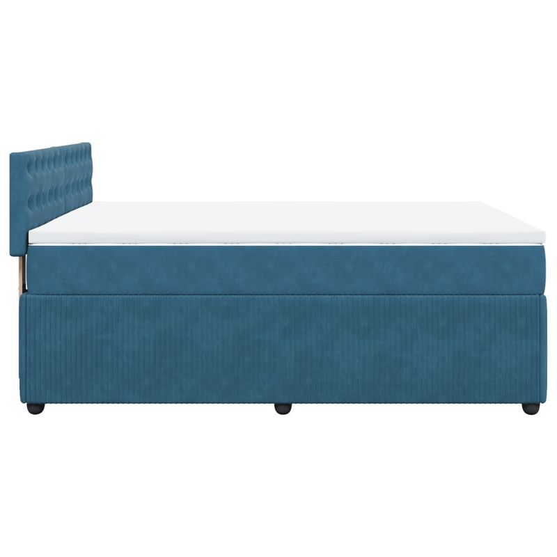 Casa si Gradina - Mobilier - Paturi si accesorii - Paturi - Pat box spring cu saltea, albastru, 140x190 cm, catifea - Infinity.ro