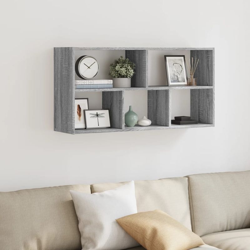Casa si Gradina - Mobilier - Biblioteci si rafturi - Rafturi - Raft de perete, gri sonoma, 100x25x50 cm, lemn prelucrat - Infinity.ro