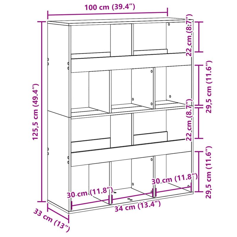 Casa si Gradina - Mobilier - Biblioteci si rafturi - Biblioteci - Separator camera, stejar sonom, 100x33x125,5 cm, lemn prelucrat - Infinity.ro