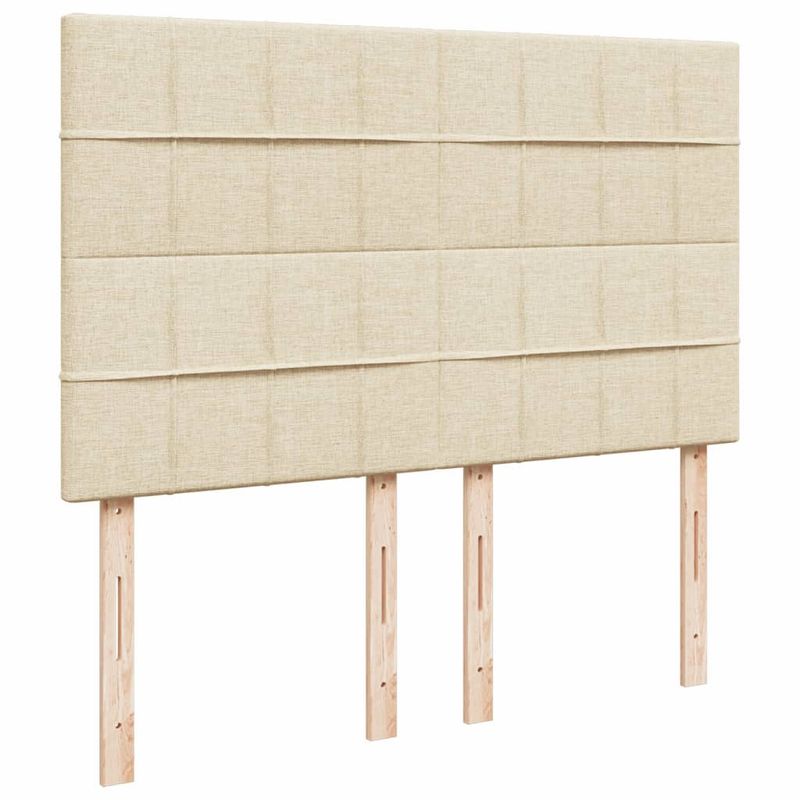 Casa si Gradina - Mobilier - Paturi si accesorii - Paturi - Pat box spring cu saltea, crem, 140x200 cm, textil - Infinity.ro