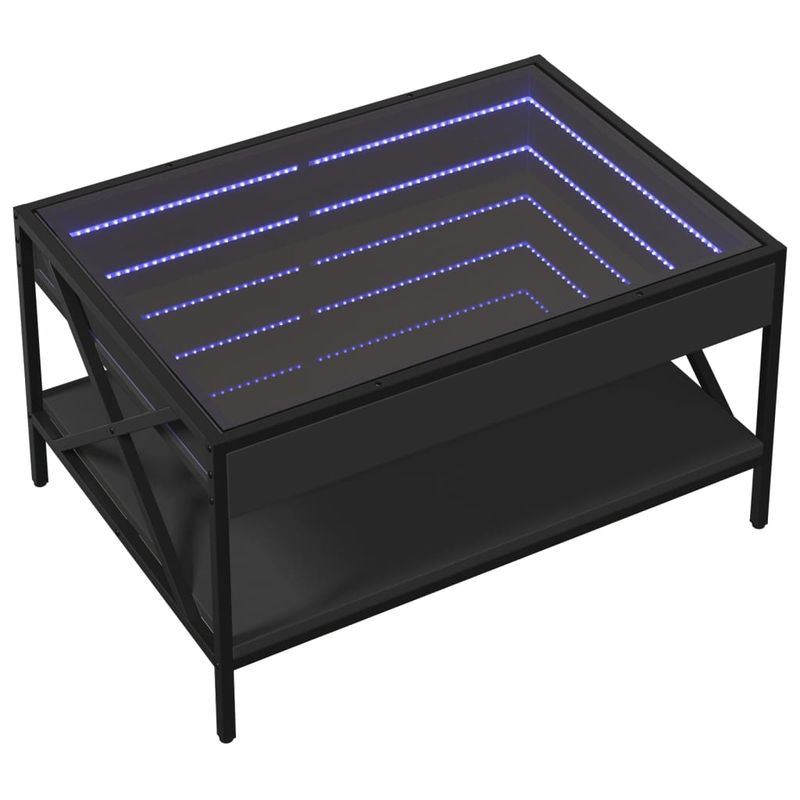 Casa si Gradina - Mobilier - Mese si birouri - Masute de cafea - Masuta de cafea cu LED infinity, negru, 70x50x38 cm - Infinity.ro