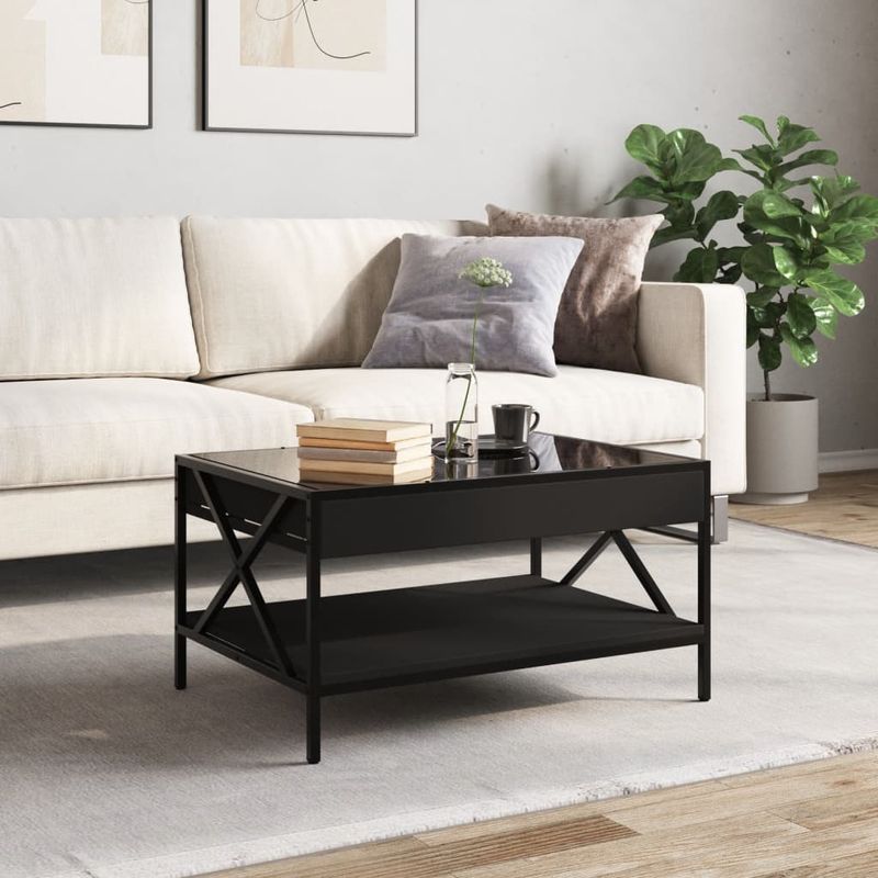 Casa si Gradina - Mobilier - Mese si birouri - Masute de cafea - Masuta de cafea cu LED infinity, negru, 70x50x38 cm - Infinity.ro