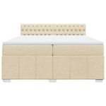 Casa si Gradina - Mobilier - Paturi si accesorii - Paturi - Pat box spring cu saltea, crem, 200x200 cm, textil - Infinity.ro