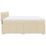 Casa si Gradina - Mobilier - Paturi si accesorii - Paturi - Pat box spring cu saltea, crem, 200x200 cm, textil - Infinity.ro