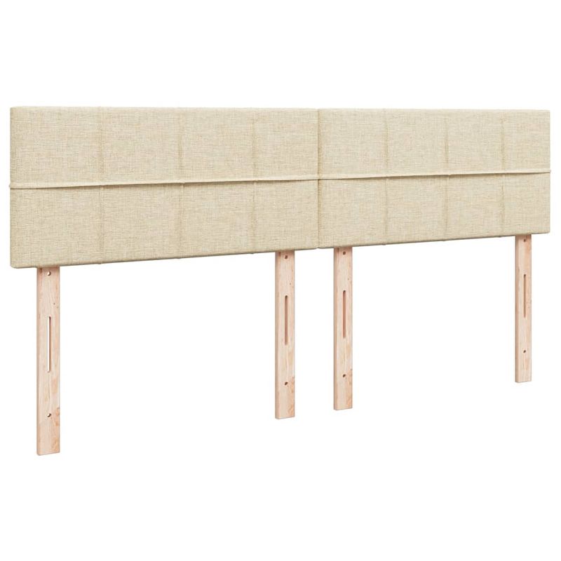 Casa si Gradina - Mobilier - Paturi si accesorii - Paturi - Pat box spring cu saltea, crem, 200x200 cm, textil - Infinity.ro