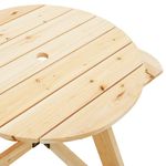 Casa si Gradina - Gradina si terasa - Mobilier exterior - Mese gradina - Masa picnic pentru 4 copii cu umbrela, rotunda, lemn masiv brad, maro și albastru - Infinity.ro