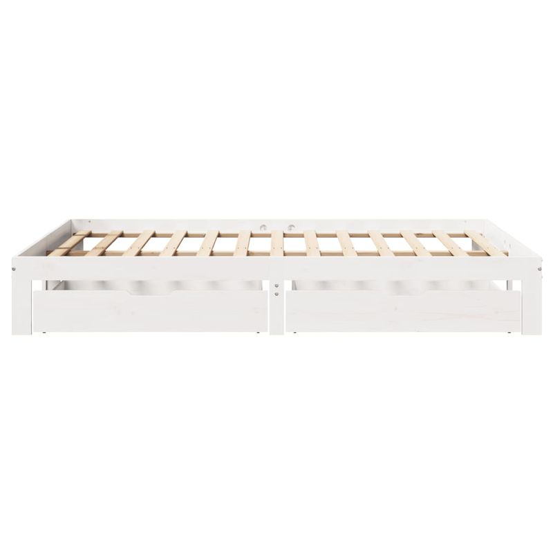 Casa si Gradina - Mobilier - Paturi si accesorii - Paturi - Cadru de pat cu sertare, alb, 150x200 cm, lemn masiv pin - Infinity.ro