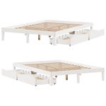 Casa si Gradina - Mobilier - Paturi si accesorii - Paturi - Cadru de pat cu sertare, alb, 150x200 cm, lemn masiv pin - Infinity.ro
