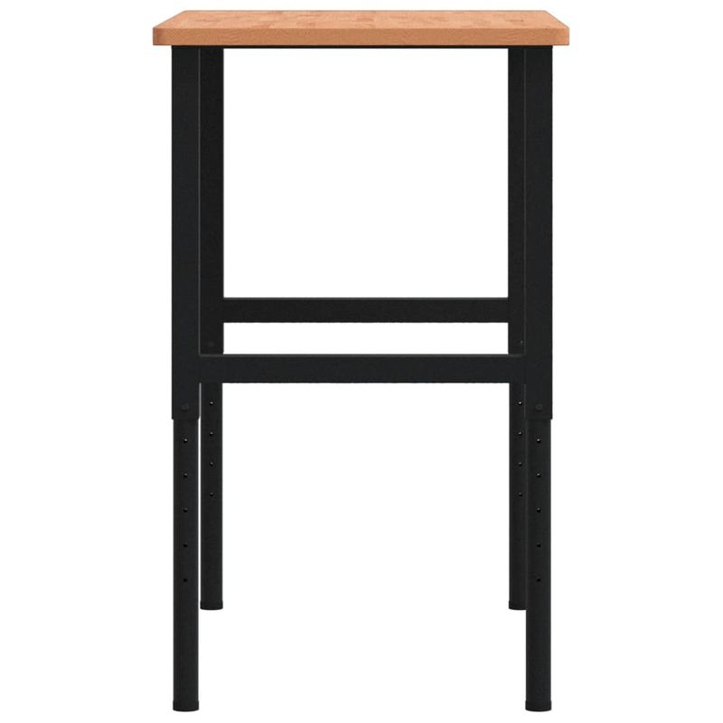 Casa si Gradina - Constructii - Scule de mana si unelte - Mese si bancuri de lucru - Banc lucru 100x60x(71,5-98) cm lemn masiv fag, dreptunghiular, maro închis și negru - Infinity.ro