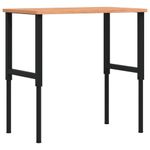 Casa si Gradina - Constructii - Scule de mana si unelte - Mese si bancuri de lucru - Banc lucru 100x60x(71,5-98) cm lemn masiv fag, dreptunghiular, maro închis și negru - Infinity.ro