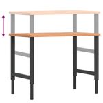 Casa si Gradina - Constructii - Scule de mana si unelte - Mese si bancuri de lucru - Banc lucru 100x60x(71,5-98) cm lemn masiv fag, dreptunghiular, maro închis și negru - Infinity.ro