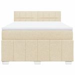 Casa si Gradina - Mobilier - Paturi si accesorii - Paturi - Pat box spring cu saltea, crem, 140x200 cm, textil - Infinity.ro