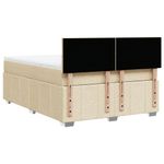 Casa si Gradina - Mobilier - Paturi si accesorii - Paturi - Pat box spring cu saltea, crem, 140x200 cm, textil - Infinity.ro