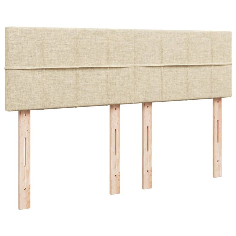 Casa si Gradina - Mobilier - Paturi si accesorii - Paturi - Pat box spring cu saltea, crem, 140x200 cm, textil - Infinity.ro