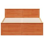Casa si Gradina - Mobilier - Paturi si accesorii - Paturi - Cadru pat fara saltea/cu tablie maro 150x200 cm lemn masiv pin - Infinity.ro