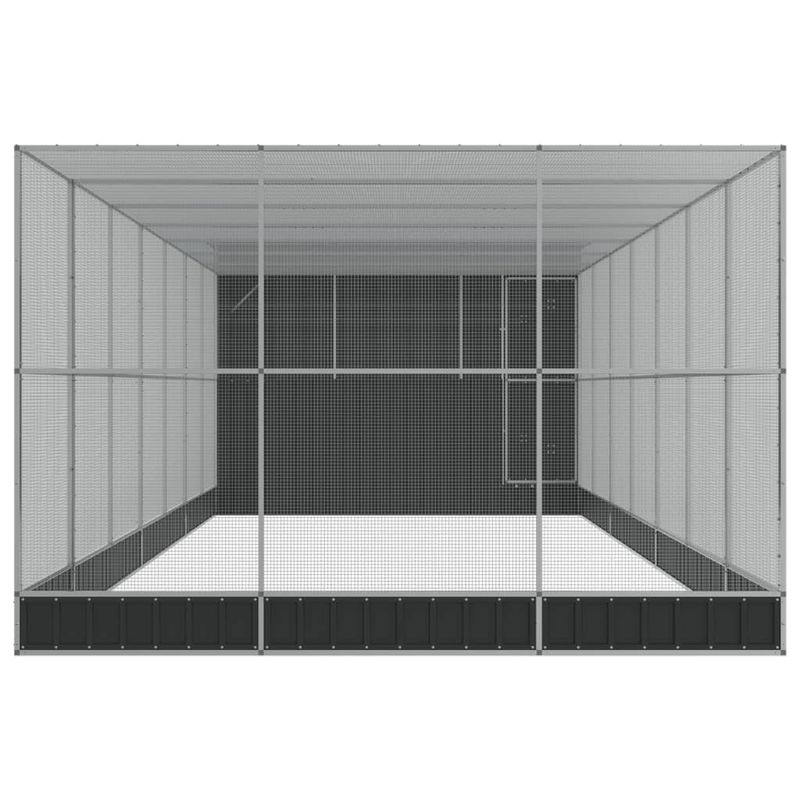 Petshop - Accesorii petshop - Culcusuri si custi - Tarcuri si colivii - Voliera de pasari cu extensie, argintiu, 911x303x216 cm, otel - Infinity.ro