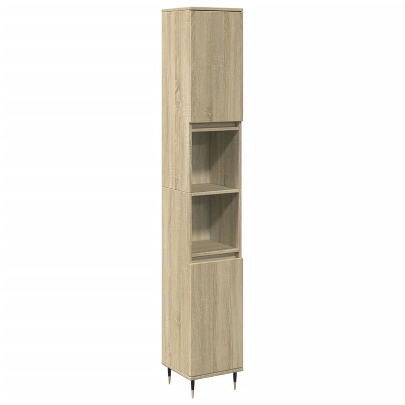 Casa si Gradina - Mobilier - Seturi de mobilier - Seturi baie - Set mobilier de baie, 3 piese, stejar sonoma, lemn prelucrat - Infinity.ro