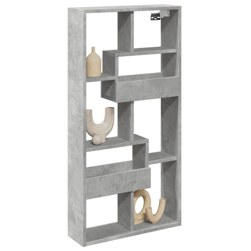 Casa si Gradina - Mobilier - Biblioteci si rafturi - Rafturi - Dulap de perete, gri beton, 50x15x100 cm, lemn prelucrat - Infinity.ro