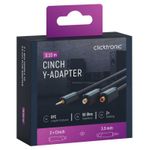 TV, Audio-Video si Foto - Accesorii TV si audio - Cabluri si adaptoare audio - Cablu adaptor Profesional Jack 3.5 mm tata - 2x RCA mama OFC cupru 10cm dublu ecranat aurit Clicktronic 70492 - Infinity.ro
