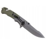 Sport si Outdoor - Camping - Cutite, bricege si accesorii - Cutite si bricege - Cutit briceag de supravietuire Foxter, 23 cm, cu dispozitiv taiat centuri si spart geamuri, otel inoxidabil - Infinity.ro